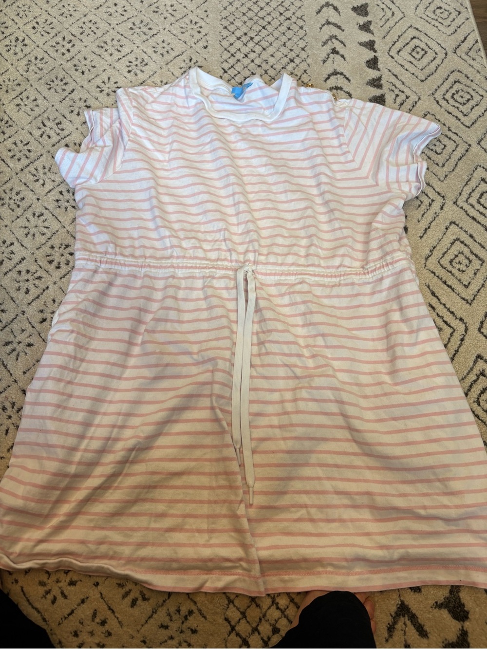 Draper James Pink and White Striped Mini Dress